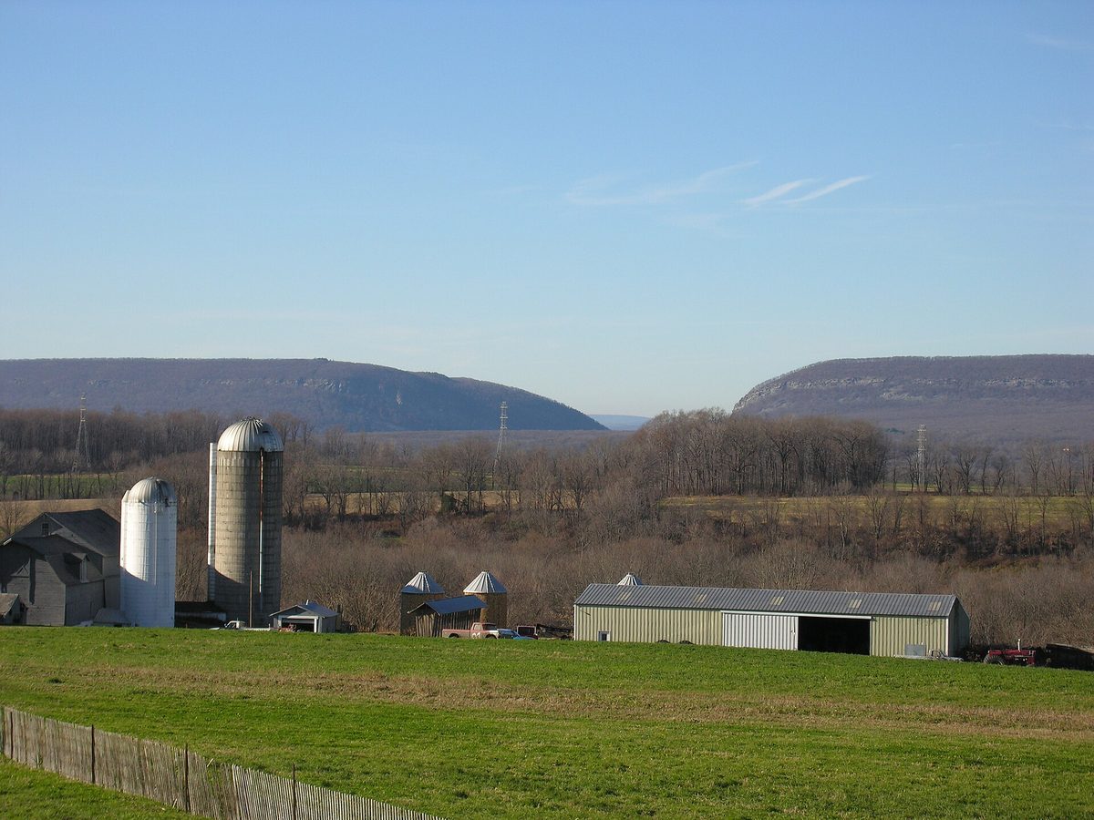 The Delaware Water Gap seen from Interstate 80 in Warren County, New Jersey
